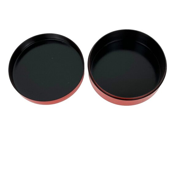 Red Lacquerware Holiday Christmas Tree Coaster Set Vintage Otagiri - Picture 6 of 8